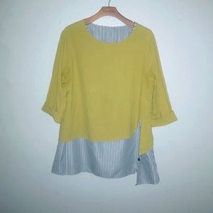 Beautiful 3X Gold Layered Tunic Top Plus